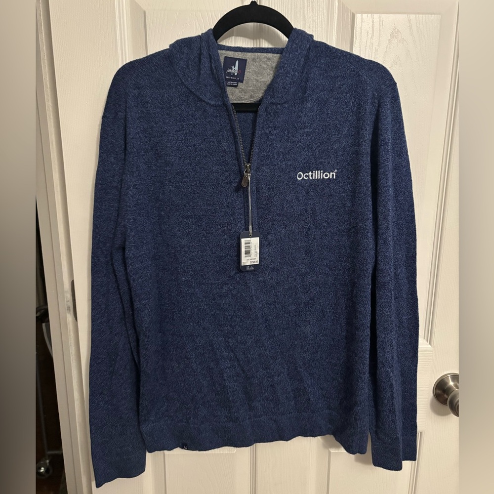 NEW Johnnie-O | Mitch Half Zip Navy Blue Sweater Cashmere Wool‎ Blend Sz M